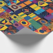 Abstract Geometrisch Patchwork Afro-Amerikaans Cad Cadeaupapier (Hoek)