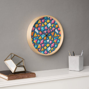 Abstract geometrisch patroon 16 - Wandklok
