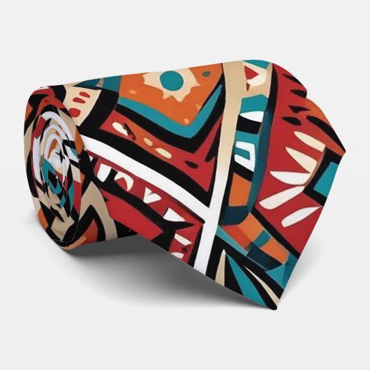 Abstract geometrisch patroon 19 - Mannen Stropdas (Opgerold)