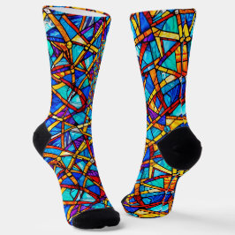 Abstract geometrisch patroon 22 - Sokken