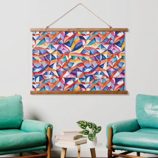 Abstract geometrisch patroon 23 - Wandtapijt Hangend Wandkleed (Woonkamer)