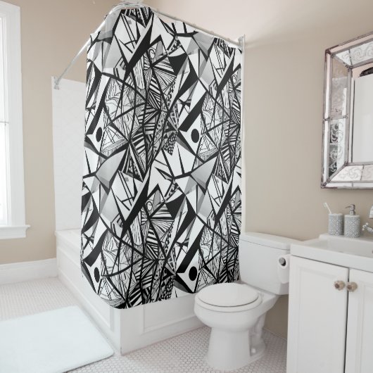 Abstract geometrisch patroon 24 - Douchegordijn (In situ)