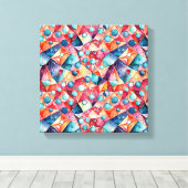 Abstract geometrisch patroon 29 - Canvas Print (Insitu (Houten vloer))