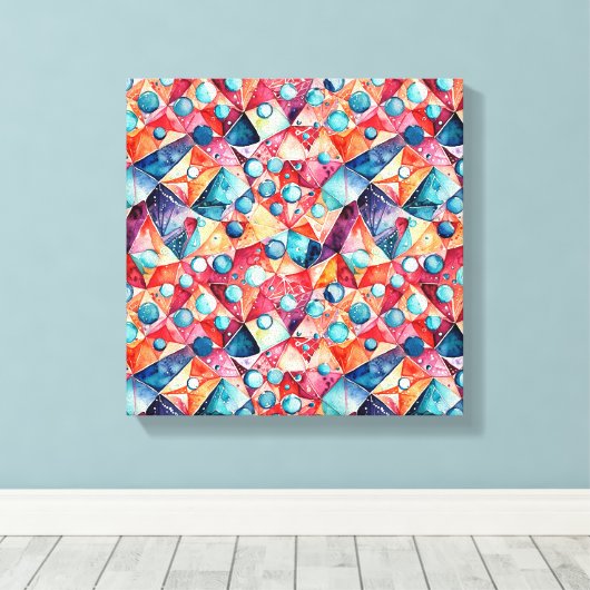 Abstract geometrisch patroon 29 - Canvas Print (Insitu (Houten vloer))