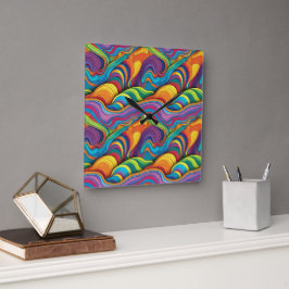 Abstract geometrisch patroon 34 - Wandklok