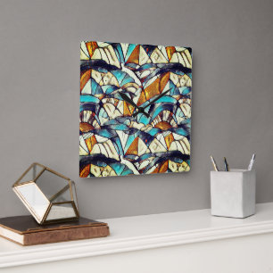 Abstract geometrisch patroon 40 - Wandklok