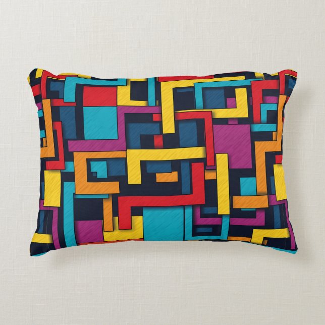 Abstract Geometrisch Patroon Abstract Modern Accent Kussen (Voorkant)