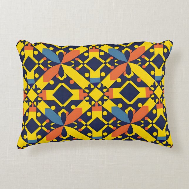 Abstract geometrisch patroon accent kussen (Voorkant)