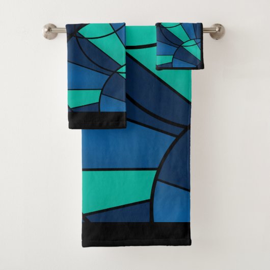 Abstract geometrisch patroon bad handdoek (Insitu)