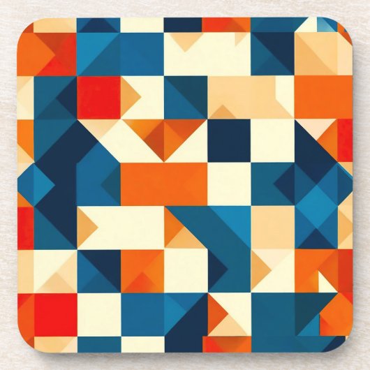 Abstract Geometrisch Patroon Bier Onderzetter (Voorkant)