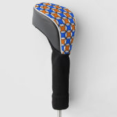 Abstract geometrisch patroon - blauw en oranje. golfheadcover (Schuin)