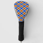 Abstract geometrisch patroon - blauw en oranje. golfheadcover (Voorkant)