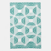 Abstract geometrisch patroon - blauw en wit. theedoek (Verticaal)