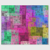 Abstract geometrisch patroon, blauw, roze, modern cadeaupapier (Vlak)