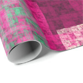 Abstract geometrisch patroon, blauw, roze, modern cadeaupapier (Rol Hoek)