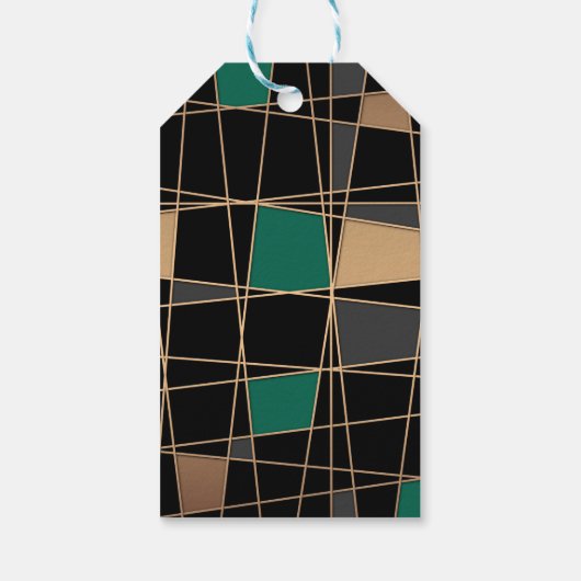 Abstract geometrisch patroon cadeaulabel (Achterkant)