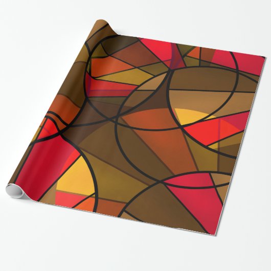 Abstract geometrisch patroon cadeaupapier (Uitgerold)