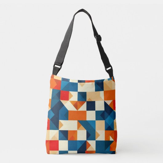 Abstract Geometrisch Patroon Crossbody Tas (Voorkant)