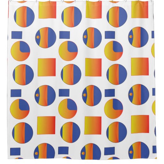 Abstract geometrisch patroon douchegordijn (Voorkant)