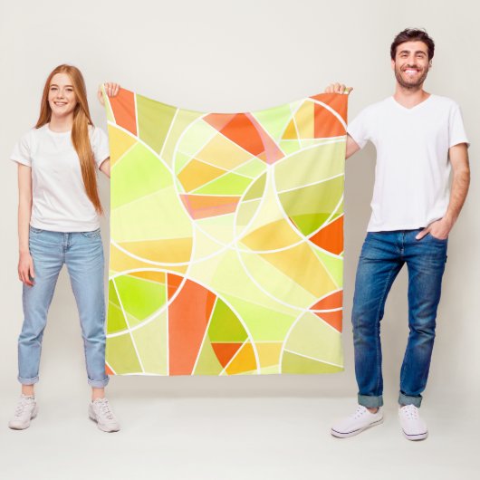 Abstract geometrisch patroon fleece deken (In situ)