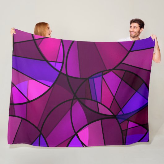 Abstract geometrisch patroon fleece deken (In situ)