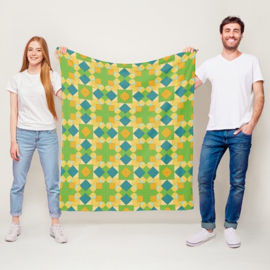 Abstract geometrisch patroon fleece deken (In situ)