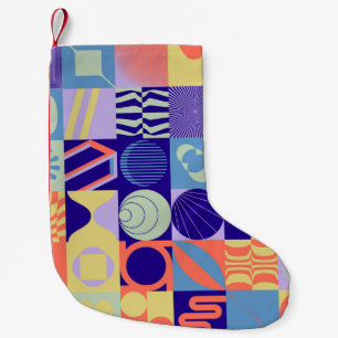 Abstract geometrisch patroon gemaakt met eenvoudig kleine kerstsok