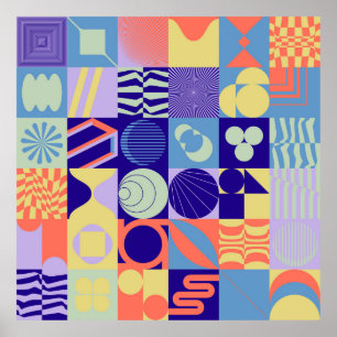 Abstract geometrisch patroon gemaakt met eenvoudig poster