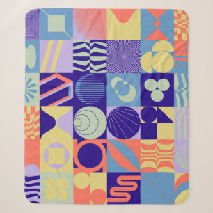 Abstract geometrisch patroon gemaakt met eenvoudig sherpa deken