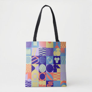 Abstract geometrisch patroon gemaakt met eenvoudig tote bag