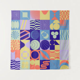 Abstract geometrisch patroon gemaakt met eenvoudig wandkleed