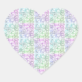 Abstract geometrisch patroon | Gesmolten en gefilt Hart Sticker