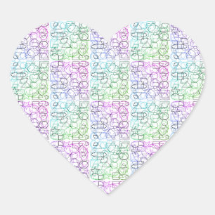 Abstract geometrisch patroon   Gesmolten en gefilt Hart Sticker