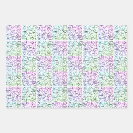 Abstract geometrisch patroon | Gesmolten en gefilt Inpakpapier Vel (Voorkant 3)