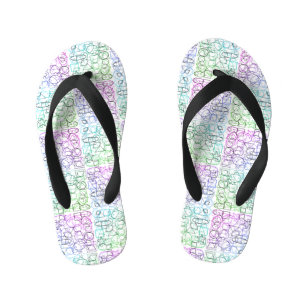 Abstract geometrisch patroon   Gesmolten en gefilt Kinder Teenslippers