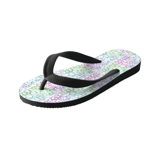 Abstract geometrisch patroon | Gesmolten en gefilt Kinder Teenslippers (Schuin)
