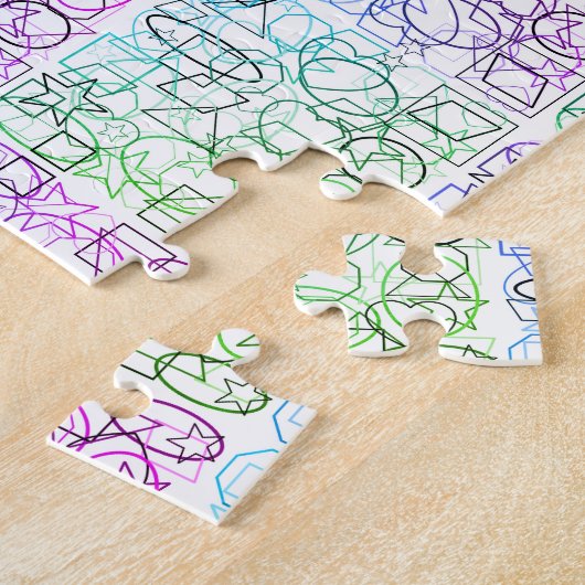 Abstract geometrisch patroon | Gesmolten en gefilt Legpuzzel (Zijkant)