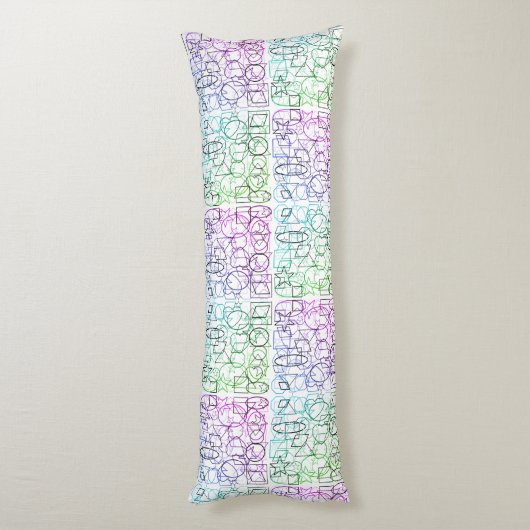 Abstract geometrisch patroon | Gesmolten en gefilt Lichaamskussen (Achterkant (Verticaal))