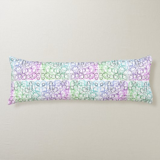 Abstract geometrisch patroon | Gesmolten en gefilt Lichaamskussen (Voorkant)