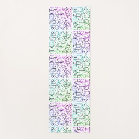 Abstract geometrisch patroon | Gesmolten en gefilt Yogamat (Voorkant)