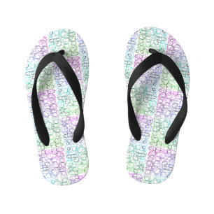 Abstract geometrisch patroon   Getegeld en gefilte Kinder Teenslippers