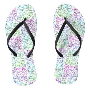 Abstract geometrisch patroon Getegeld en gefilte Teenslippers