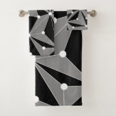 Abstract geometrisch patroon - grijs. bad handdoek (Insitu)