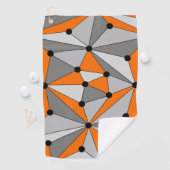 Abstract geometrisch patroon - grijs en oranje. golfhanddoek (Insitu)