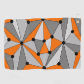 Abstract geometrisch patroon - grijs en oranje. golfhanddoek (Horizontaal)