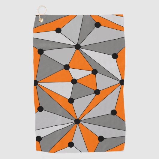 Abstract geometrisch patroon - grijs en oranje. golfhanddoek (Voorkant)