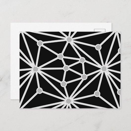 Abstract geometrisch patroon - grijs en wit. aankondigingskaart (Voorkant / Achterkant)