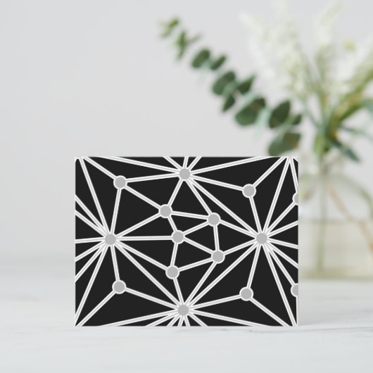 Abstract geometrisch patroon - grijs en wit. aankondigingskaart (Staand voorkant)