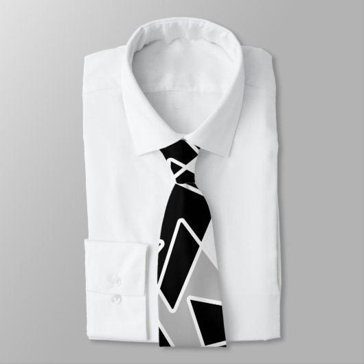 Abstract geometrisch patroon - grijs en wit. stropdas (Gebonden)