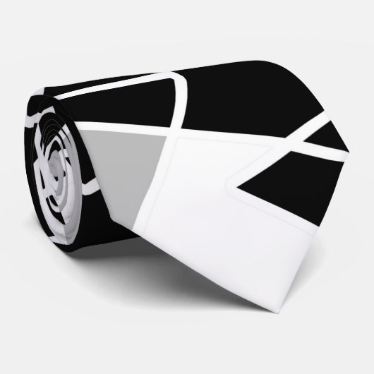 Abstract geometrisch patroon - grijs en wit. stropdas (Opgerold)